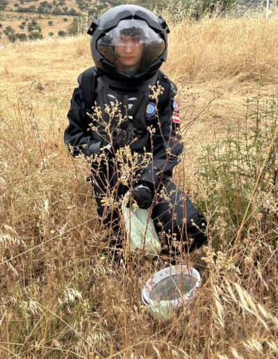 Anastasios collecting soil samples
