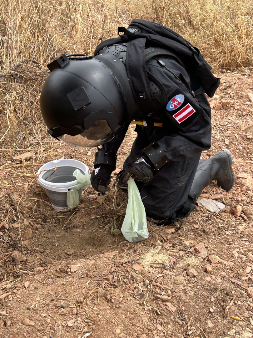 Collecting soil samples
