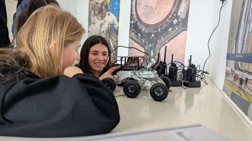Lisa and Danai checking the rover