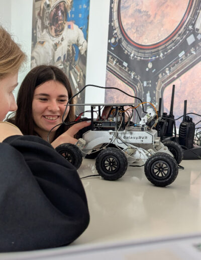 Lisa and Danai checking the rover