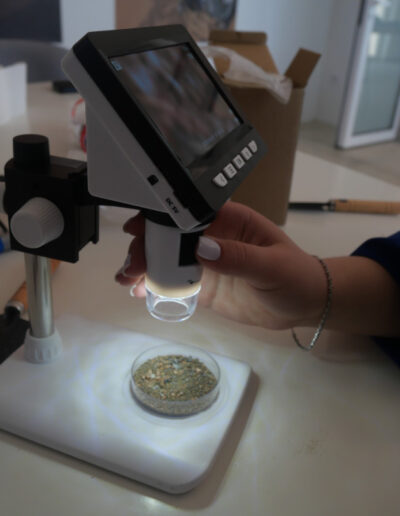 Habitat crew carrying out experiments